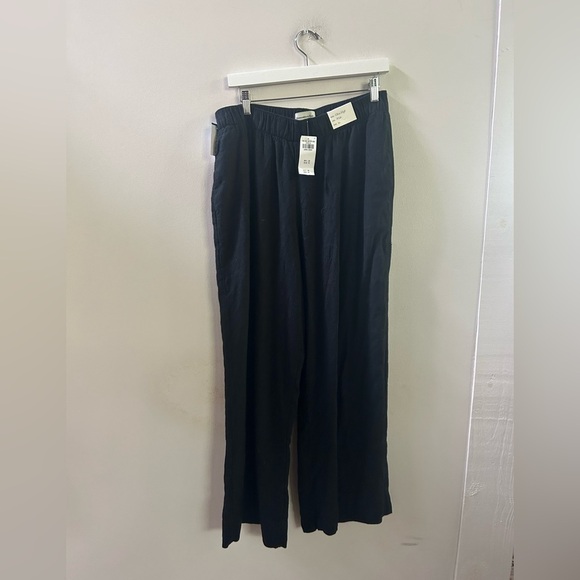 Abercrombie navy wide leg high rise pants large short - Picture 1 of 4